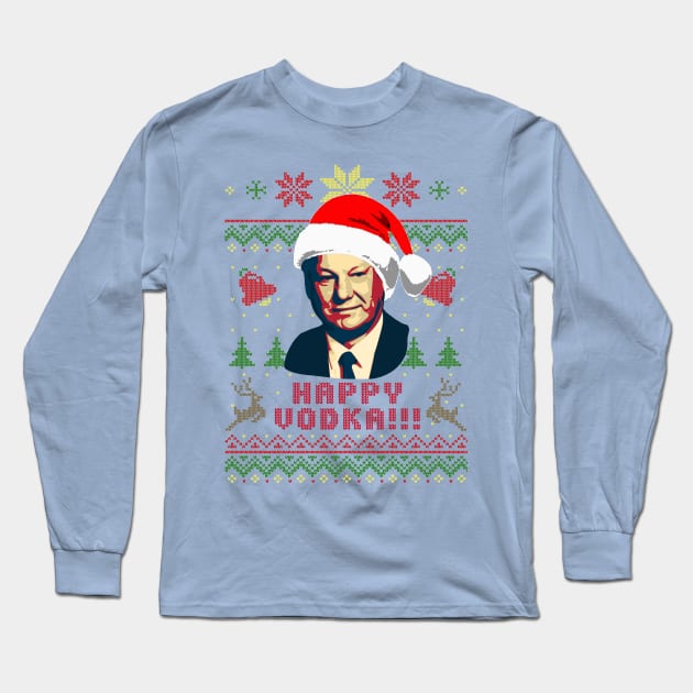 Boris Yeltsin Happy Vodka Long Sleeve T-Shirt by Nerd_art
